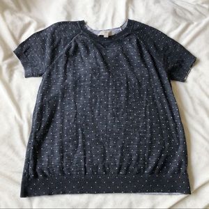 The Loft Polka-Dot short sleeve knit top